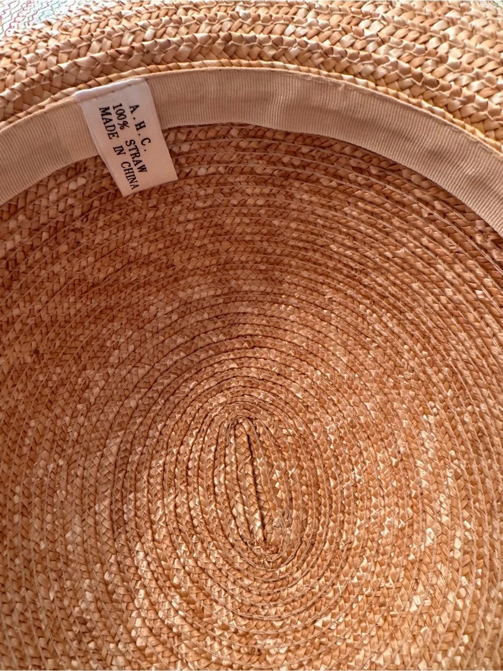AHC 100% Natural Raffia Straw Hand-Crochet Rollable Sun Hat Kettle Brim